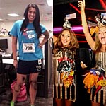 2 Examples of Halloween costumes in very bad taste. Boston Marathon bombing survivor and the World Trade Center attack.
