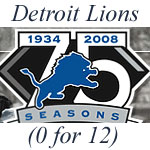 Detroit Lions 0 for 12 as of the end of November